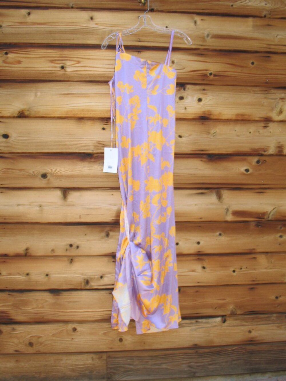 NWT Mac Duggal 68771 Orchid Floral Printed One Shoulder Maxi Dress S - Picture 10 of 15